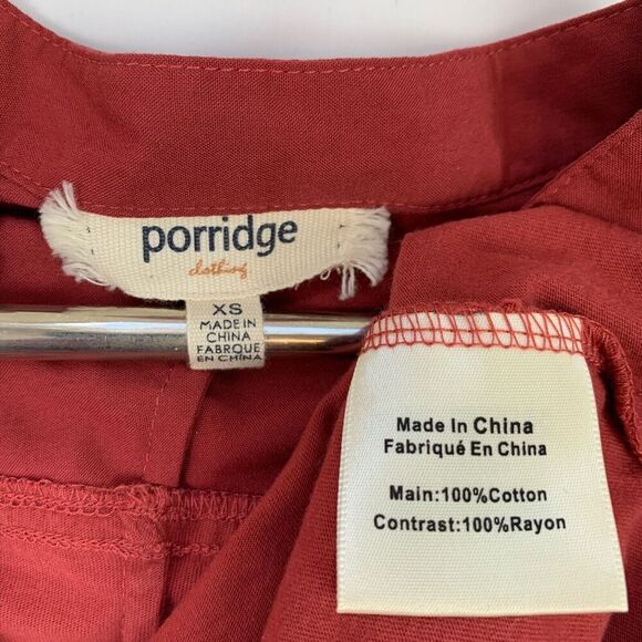 Anthropologie Porridge Popover Henley Blouse Top XS Red Boho Coastal Cowgirl - Picture 8 of 9